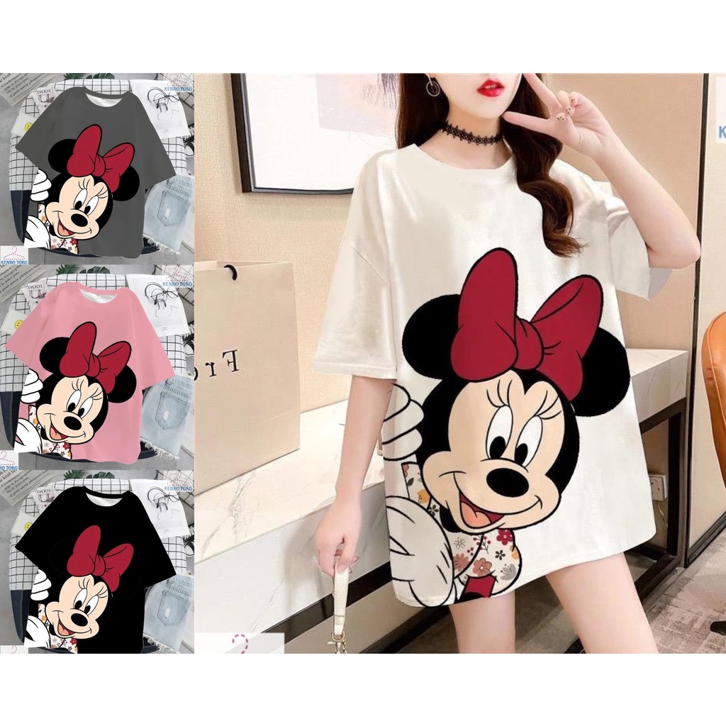 Baju Kaos Wanita Jumbo Atasan Oversize Korea Lengan Pendek Yupiter Pakaian Perempuan Ukuran Bigsize 