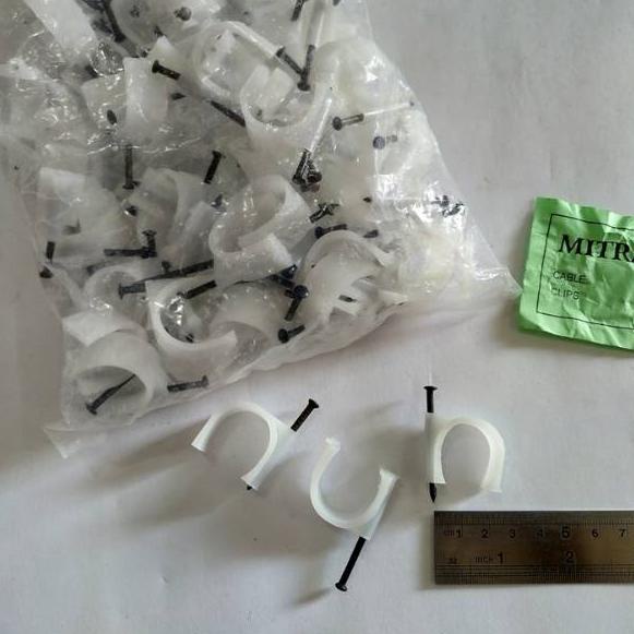 ➺ Klem Pipa PVC dan Paku 1"/Klem Pipa Pvc + Paku / Clamp Conduit Listrik BERKUALITAS ➣