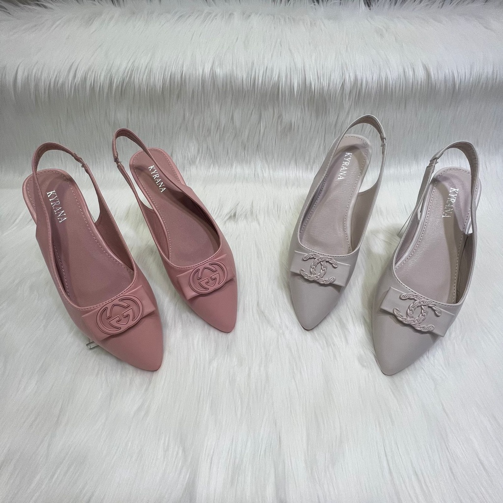 C JoyFashion Sepatu 928-E8/ 928-A130 Flat Shoes Kyrana Tali Aksen Pita Fashion SUPER EMPUK Bahan Pre