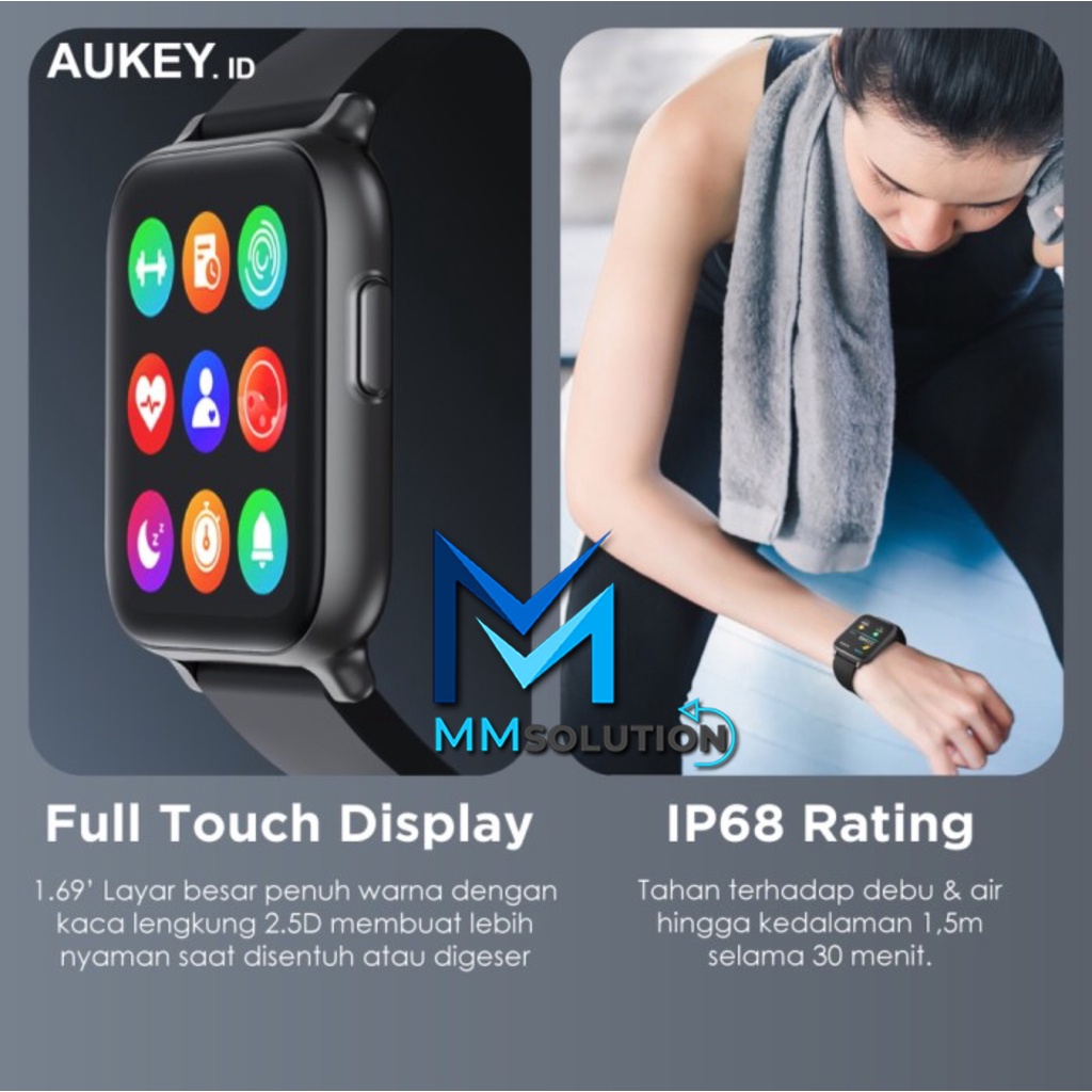 Smartwatch Aukey SW1 / SW 1 Fitness Tracker 10 Activity With IP68