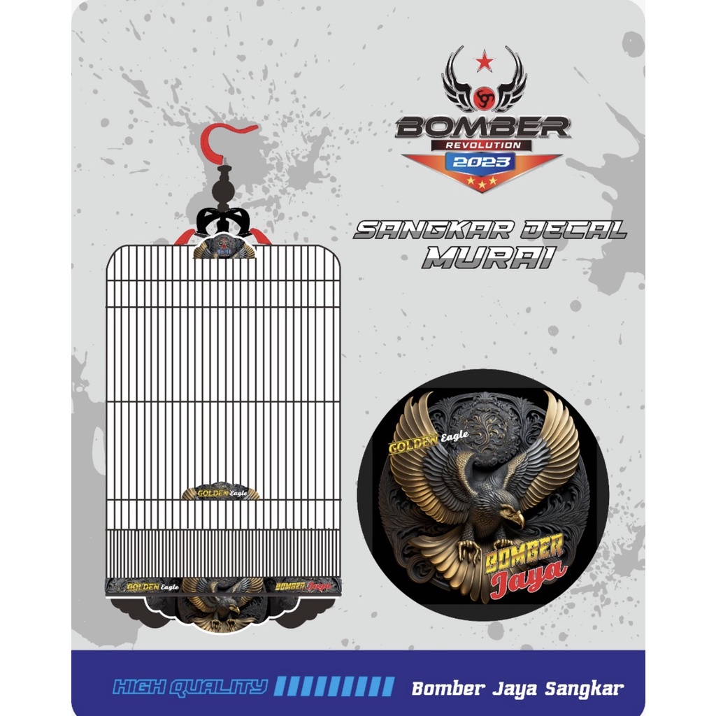 (READY STOCK) SANGKAR BURUNG BOMBER JAYA MURAI BATU DECAL PREMIUM MURAI BATU &amp; KACER KANDANG BURUNG