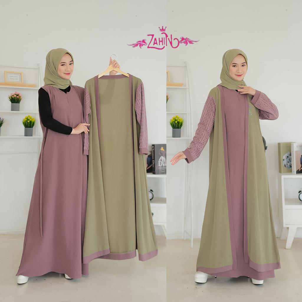 Abaya EMIRA SHIVA HAURA DRESS ZAHIN ORIGINAL Itycrepe premium TERBARU SELEBGRAM POLOS Busana Muslim Wanita Terbaru cardi cardigan rompi Long dress