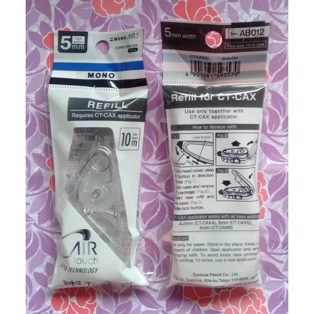 

Tombow Refill Mono Air 5 Correction Tape 5mm x 10mm (CT-CAR5C)