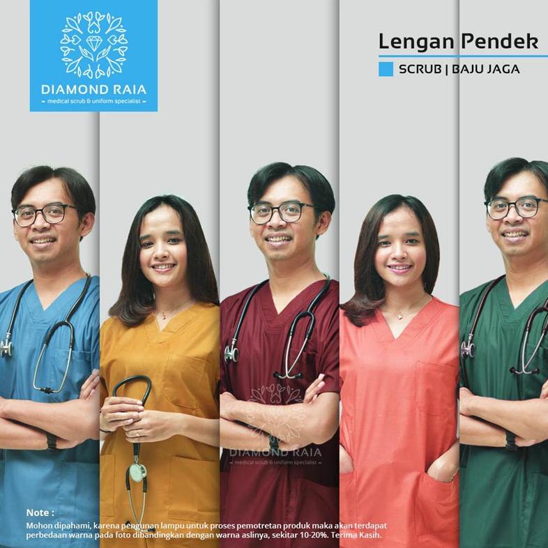 BISA COD Setelan Baju Jaga Lengan Pendek 01| Scrub | Baju OK OKA | Baju Medis | Baju Dokter | Baju P