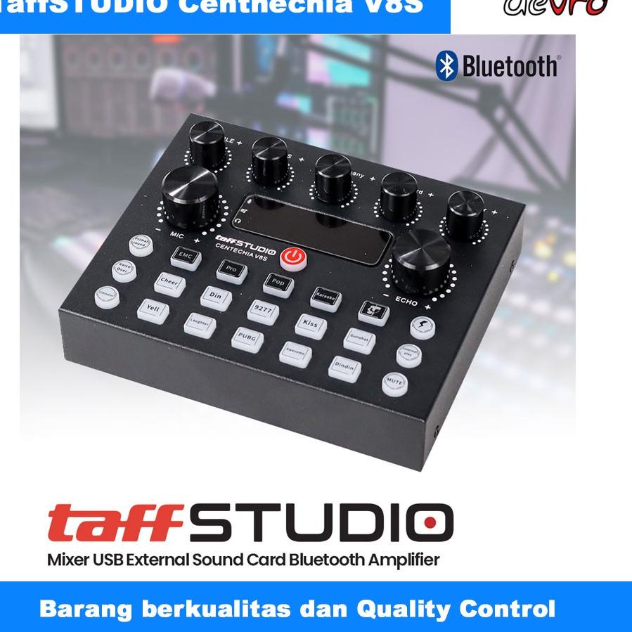 ➢ Taffstudio Centechia Sound Card V8S - USB External Sound Card Bluetooth Soundcard Amplifier Mixer 