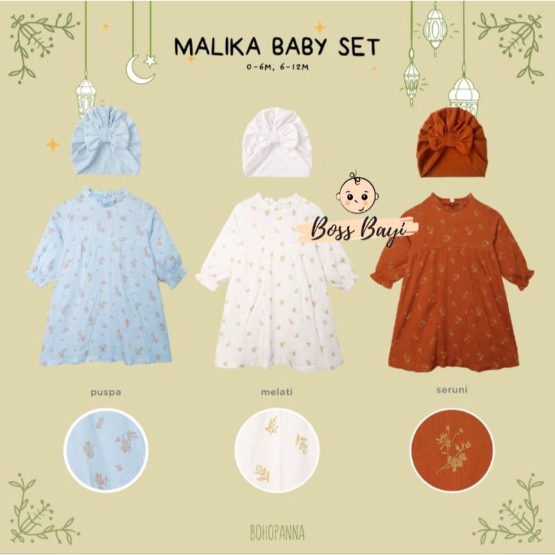 BOHOPANNA - MALIKA Baby (Gamis + Turban) | Set + Hijab Anak Raya Collection