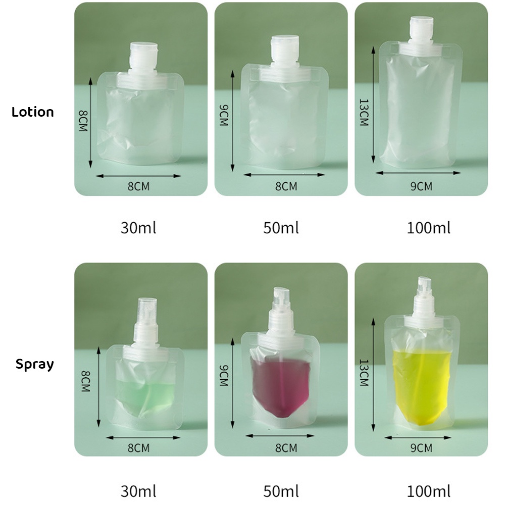 Travel Pouch Frosted Kecil Lotion &amp; Spray Transparan Korea Lucu Botol Reffil Sabun  Botol Reffil Kawaii Lucu