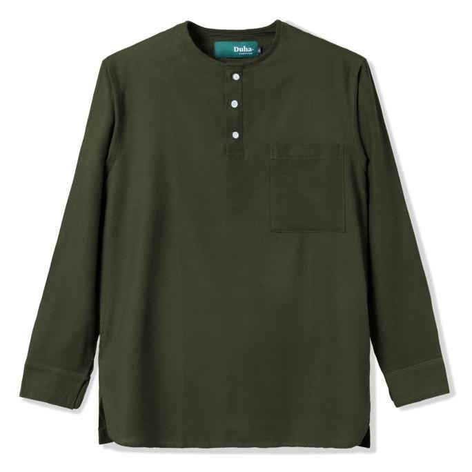 Discount Baju Muslim Duha Muslimwear - Shahzain Pocket Olive Lengan Panjang /BAJU KOKO PRIA/BAJU KOK