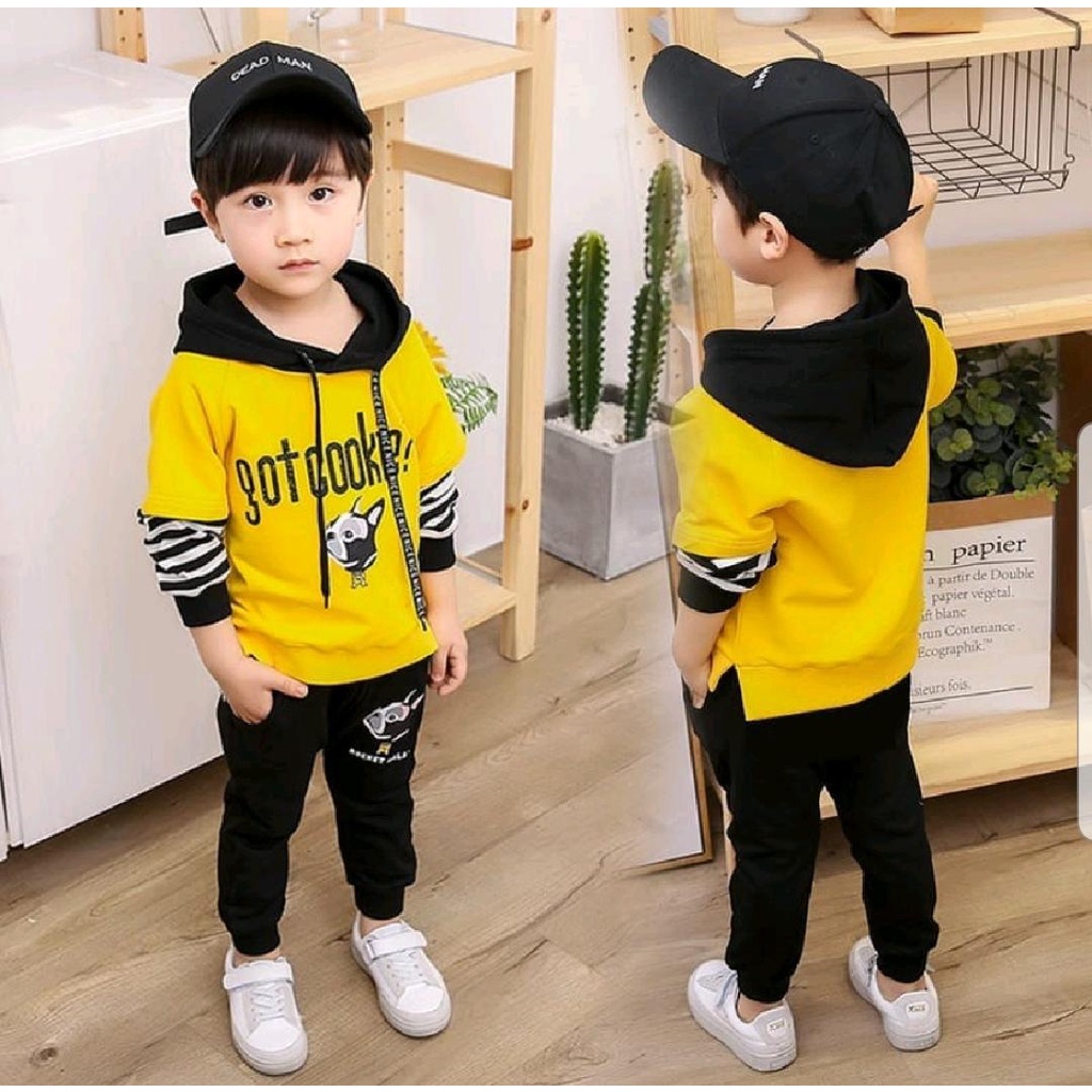 SETELAN ANAK LAKI&quot;/SETELAN HOODIE LENGAN PANJANG CELANA PANJANG/ UNTUK ANAK USIA 6 BULAN SAMPAI 4 TAHUN/COD