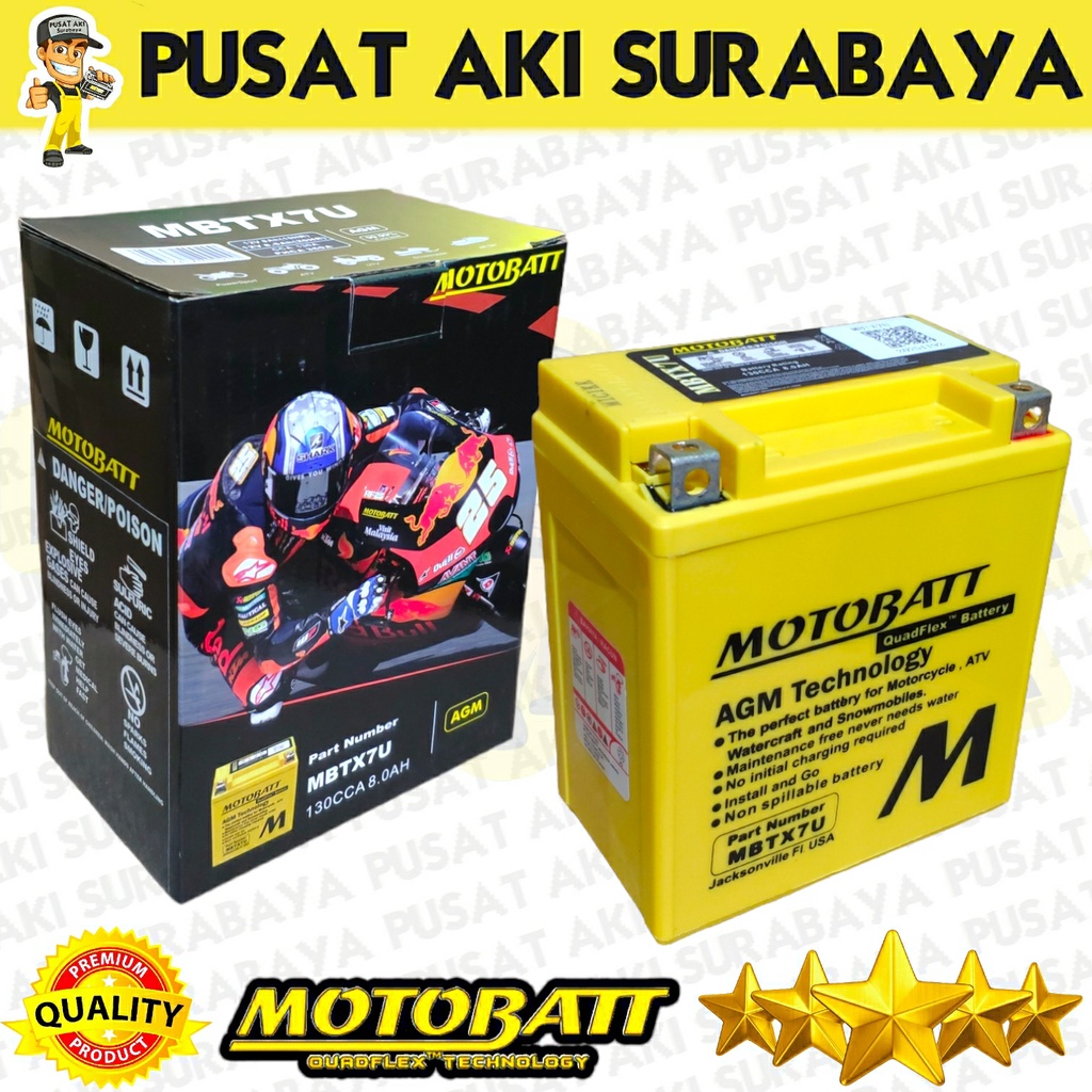 GARANSI TERBARU MOTOBATT MBTX7U 8.5 AMPER HONDA CB 600 SERIES KAWASAKI TRAIL KLX SUZUKI AN 250 SERIES YTX7L GTZ8V