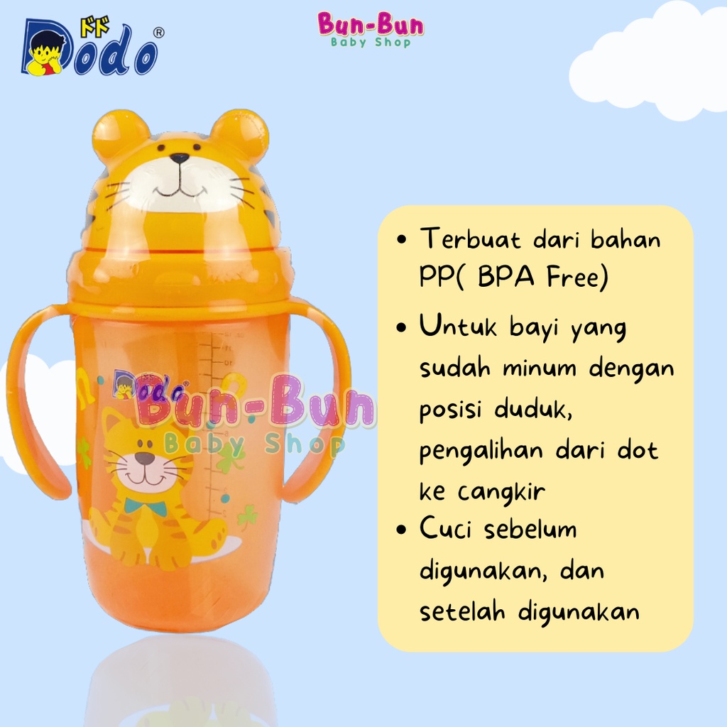 DODO Botol Minum Anak 360ml Animal Karakter Pegangan Training Cup With Handle Grip Mug Gelas Sedotan SIlikon Silikone Anti Pecah BPA FREE Perlengkapan Bayi Baru Lahir Peralatan Makan Baby Newborn Bunbunbabyshop