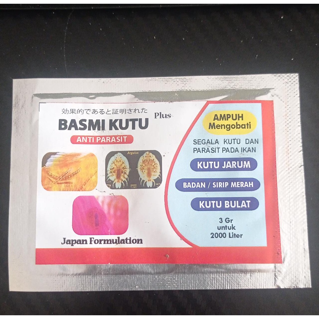 OBAT BASMI KUTU 3GR OBAT IKAN PEMBASMI SEGALA JENIS KUTU