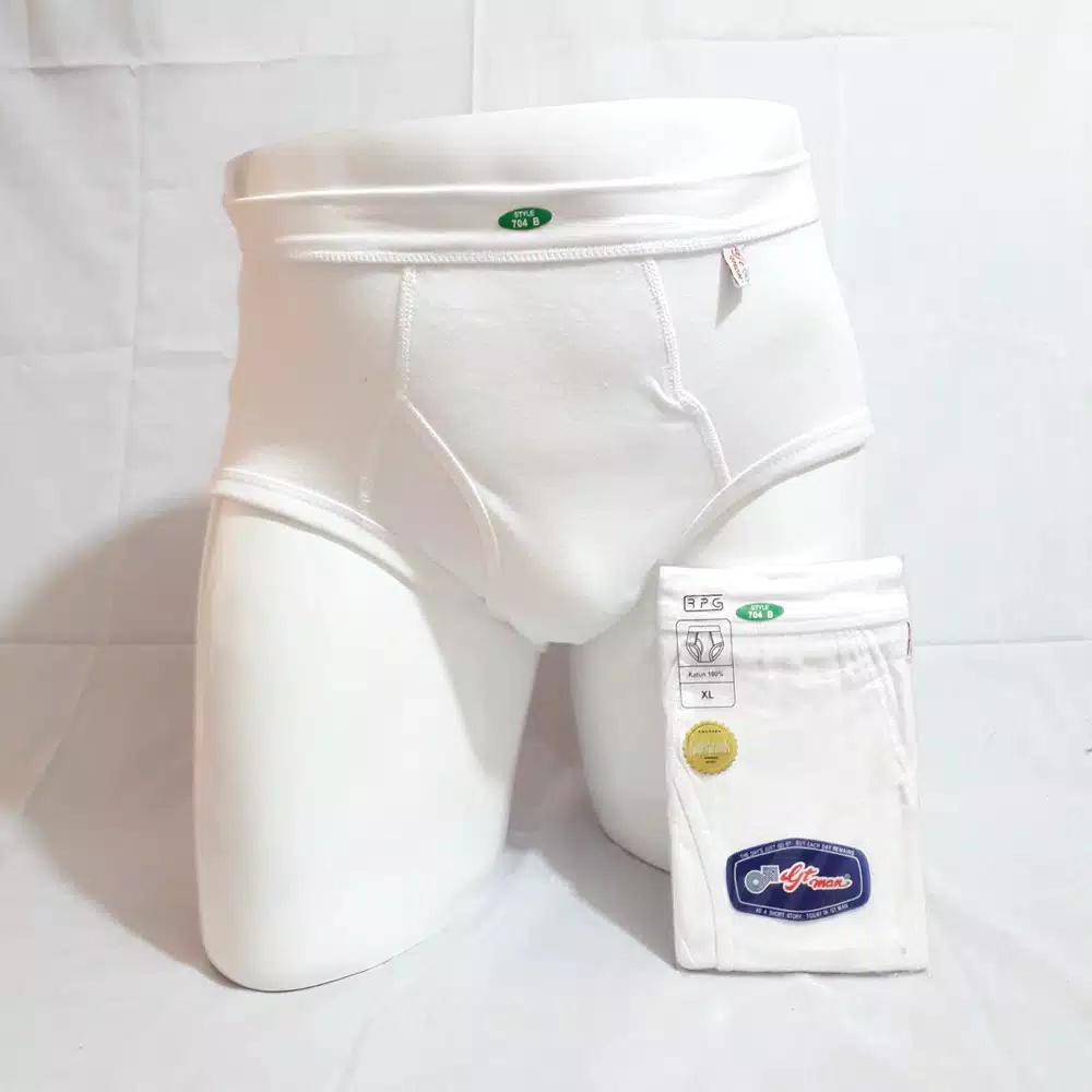 Celana Dalam GT Man PUTIH Pria Dewasa - CD GTMan Laki-laki Laki BW Polos Open Katun Pakaian Dalam Underwear Adem