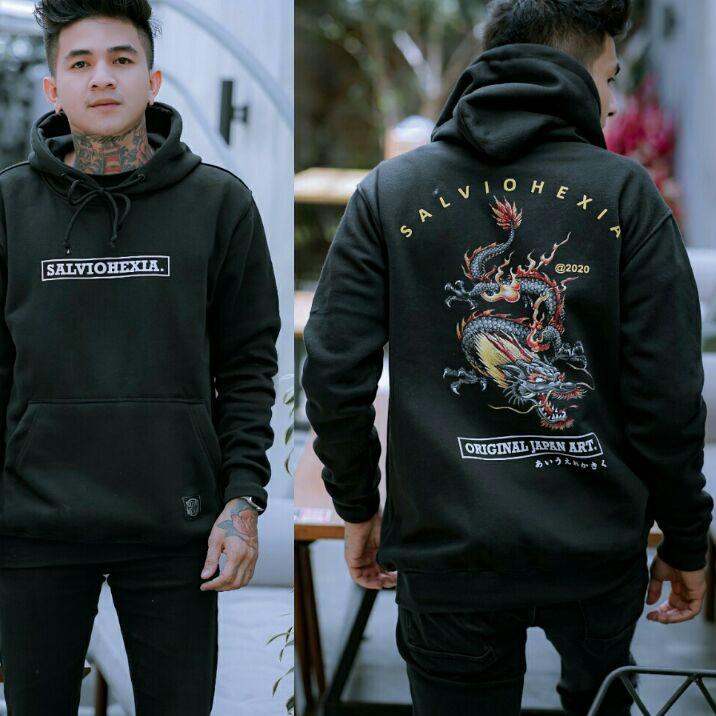 ❂ Sweater Hoodie Salviohexia Jaket Japan Art Jaket Pria Sweater Dragon Sweater Naga Slvhx ▼