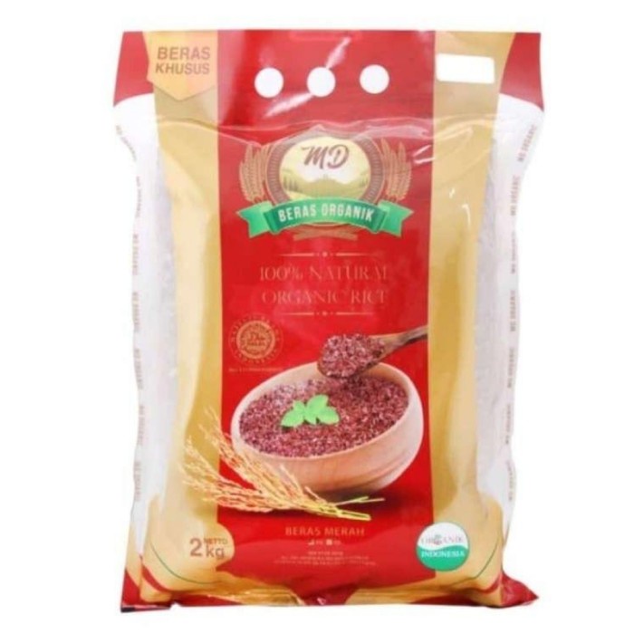 

Beras merah organik md 2kg/organic red rice kupas kulit