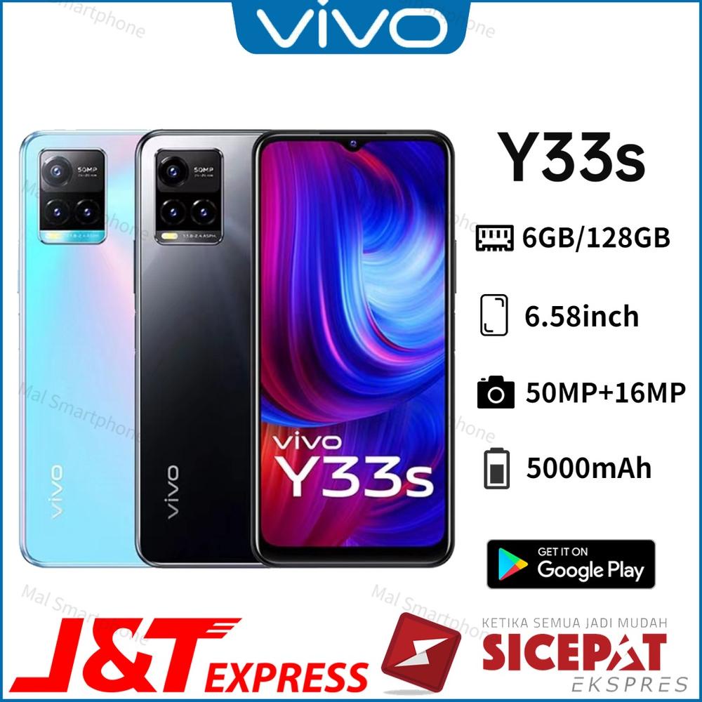 HP VIVO Y33s RAM 6/128GB 16MP Depan 50MP Kamera Belakang Layar 6.58 inci Baru Garansi 1 Tahun