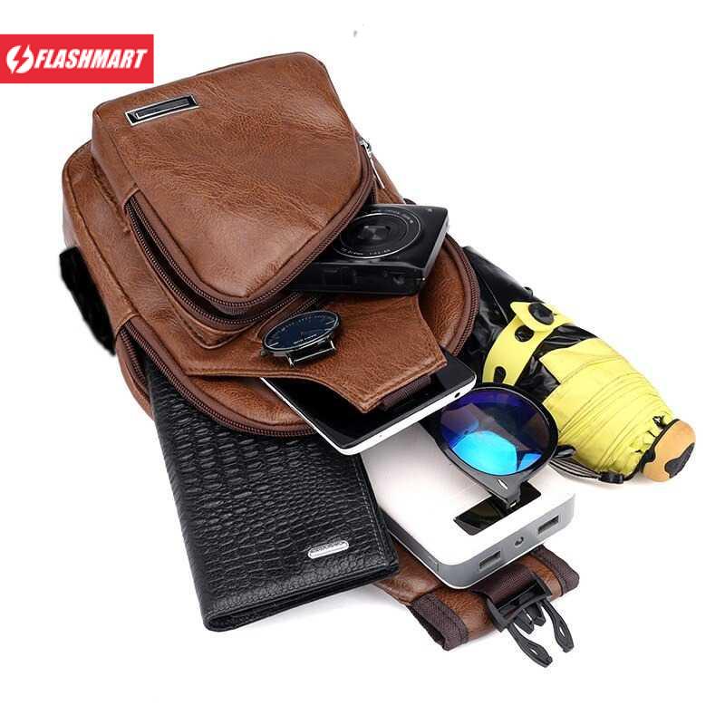 Flashmart Tas Selempang Crossbody Sling Bag dengan Slot USB - T002