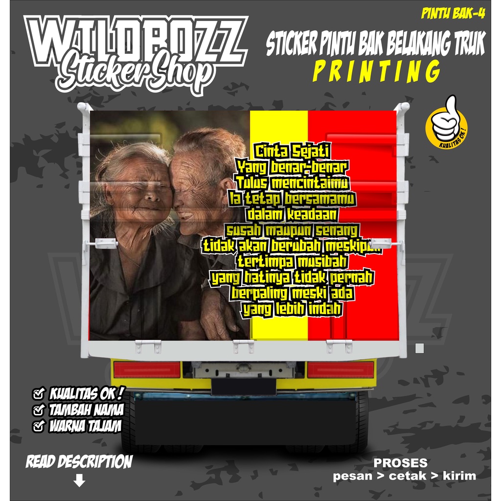 decal pintu belakang bak truk printing keren (pintu bak-4) -wildbozz sticker-