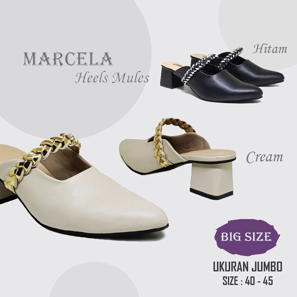 10 MODEL |HEELS MULES| Sepatu Wanita Ukuran Besar Jumbo | Sandal Bustong Big Size | Heel Pesta Formal Cantik Mewah Elegan ORIGINAL