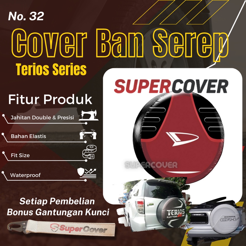 Sarung Ban Serep Daihatsu Terios Cover Ban Serep Kulit Sintetis Daihatsu Terios 32  Penutup Pelindun