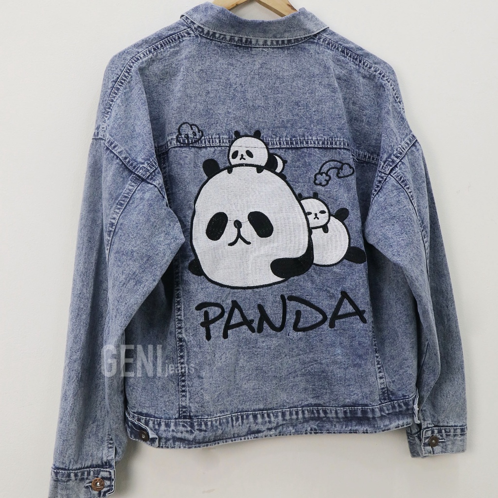 Oversize panda jacket jeans wanita by Genijeans