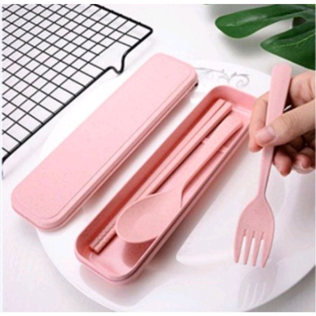 SENDOK SET GARPU SUMPIT PLUS BOX / SENDOK TRAVEL BOX BAHAN PLASTIK
