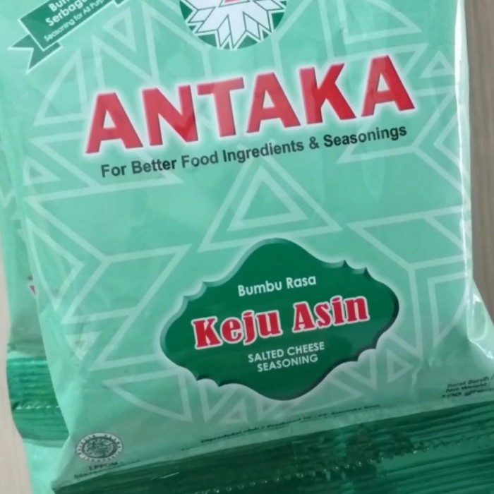 

bumbu tabur antaka rasa keju asin per 1 renceng isi 10 pcs x 100gr