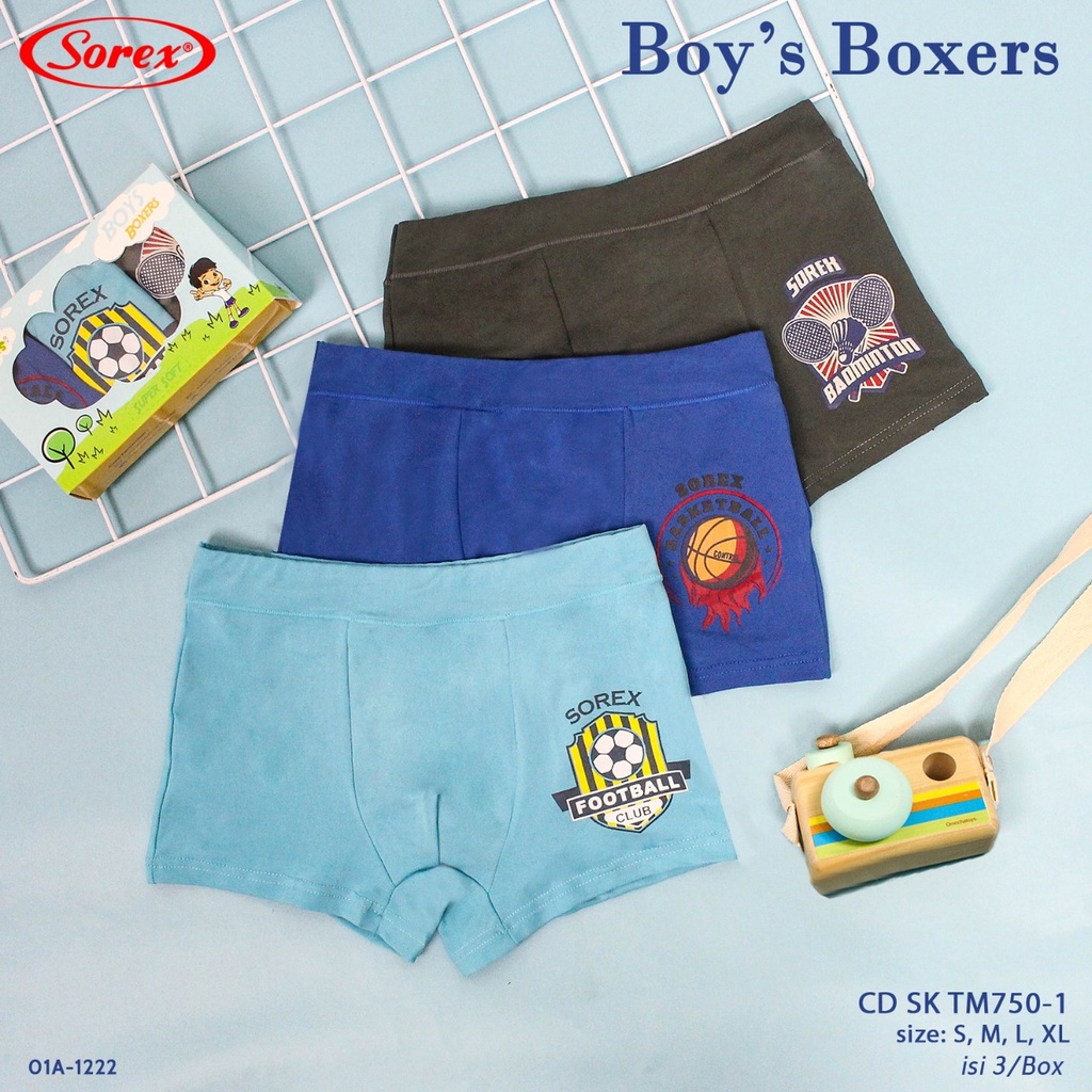 BOXER ANAK LAKI - LAKI SOREX KIDS (Art. SK TM750) BERBAHAN SANGAT HALUS &amp; LEMBUT.