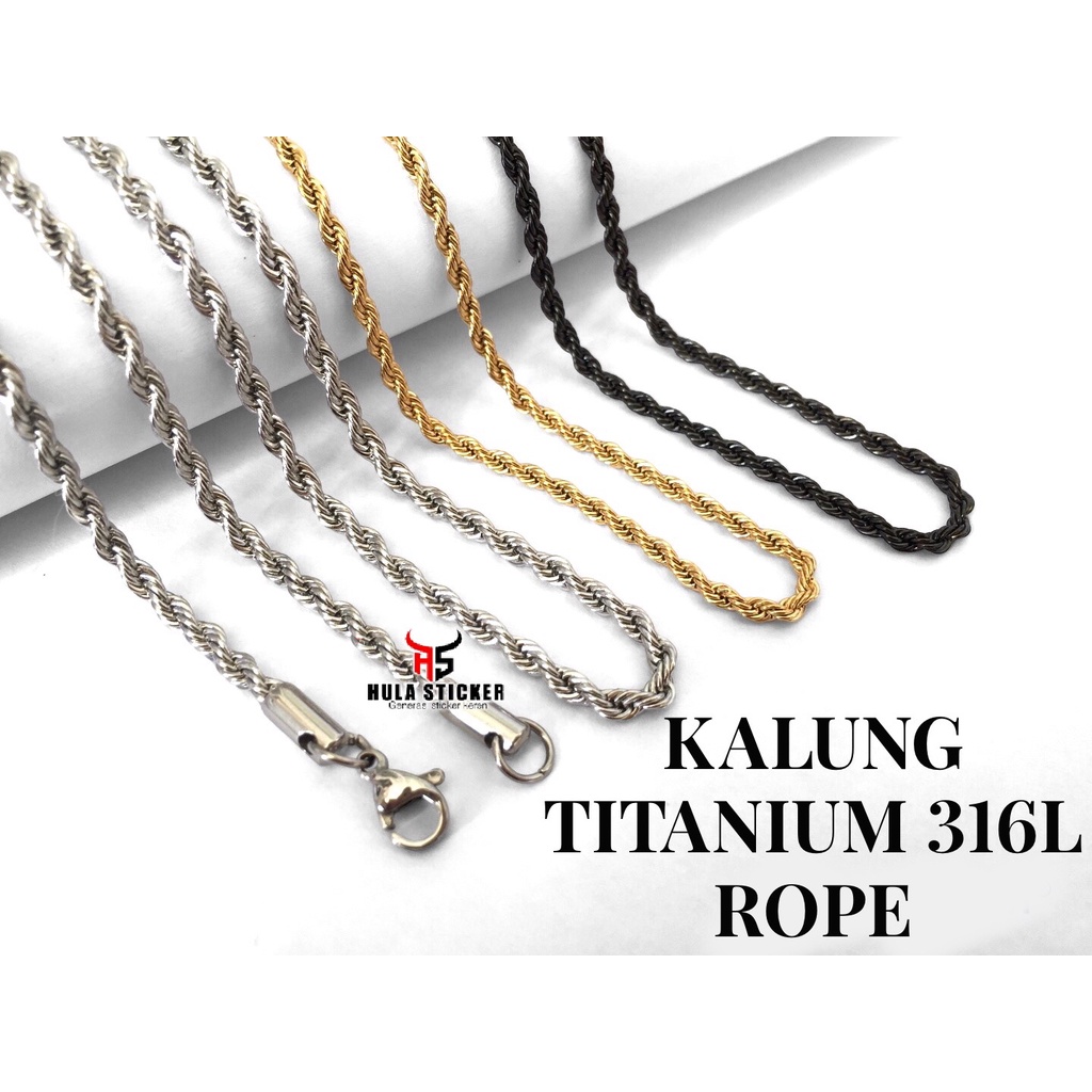 Kalung Rantai MCI Titanium 316L TAMBANG Stainless Premium Chain Anti Karat Pria Wanita