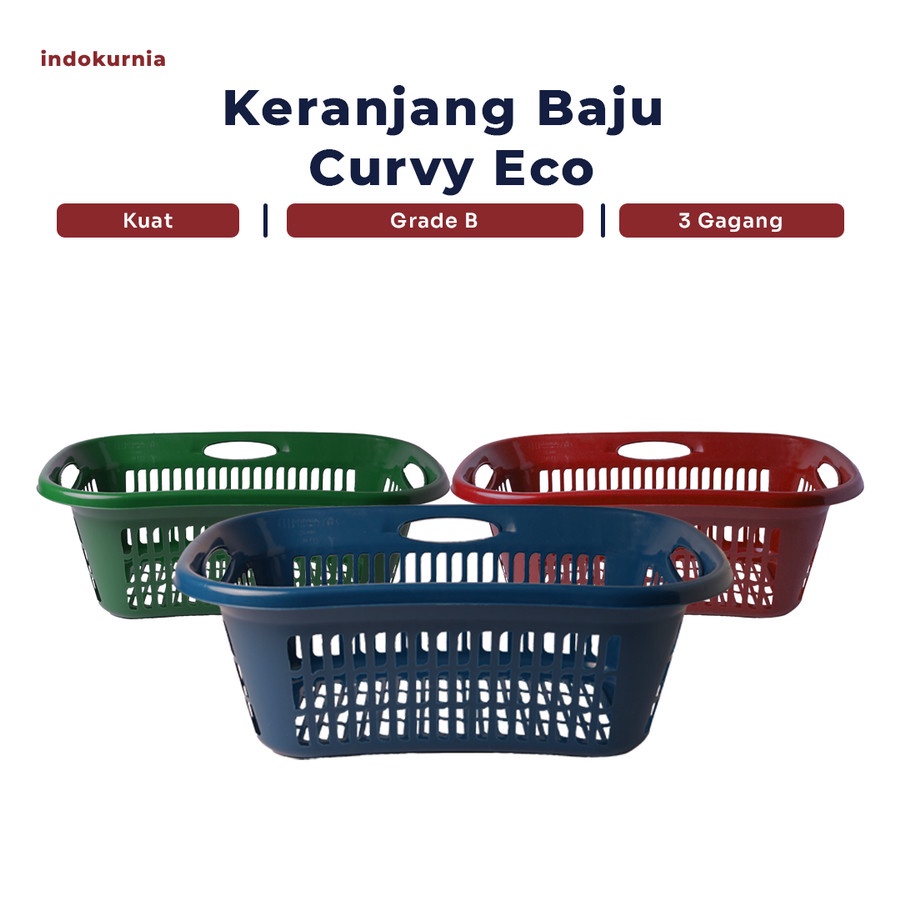 IK - KERANJANG BAJU CURVY ECO KERANJANG LAUNDRY JUMBO TERMURAH