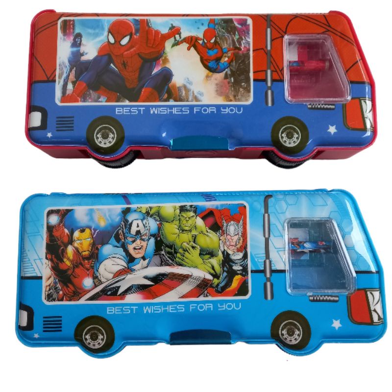 

Tempat pensil bis roda ada rautan karakter/ Kotak pensil magnet bis ada roda rautan / Tempat pensil bis CNX183