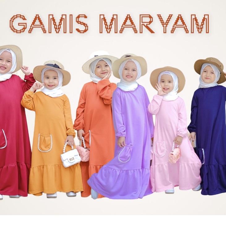 ♦ GAMIS MARYAM - GAMIS ANAK BAHAN KAOS BABYTERRY Y - GAMIS POLOS ANAK ℮