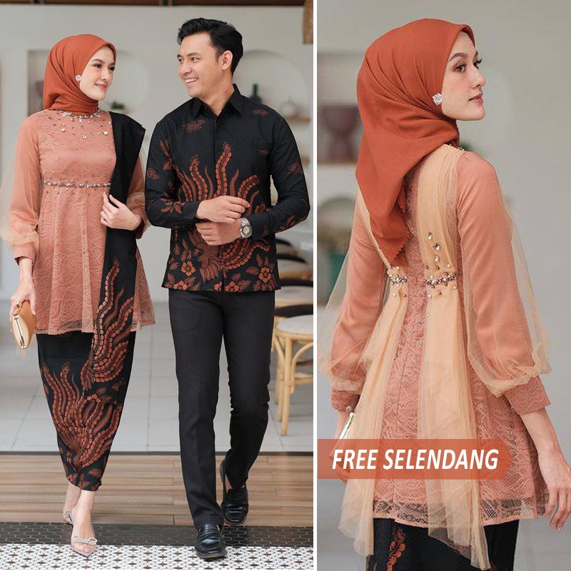 AMANDA SERIES  - teracota - KEBAYA BATIK COUPLE MODERN BURKAT KONDANGAN BROKAT TILE BRUKAT WISUDA SE