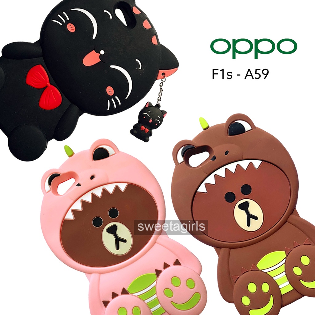 Softcase Silikon Boneka 3D untuk Oppo F1s / A59  (sama bentuk dan ukuran) - sweetacase.id - Casing Lucu Gemoy