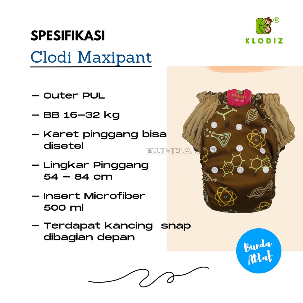 Clodi Celana Jumbo Maxipant  Klodiz untuk Anak 16-32 KG