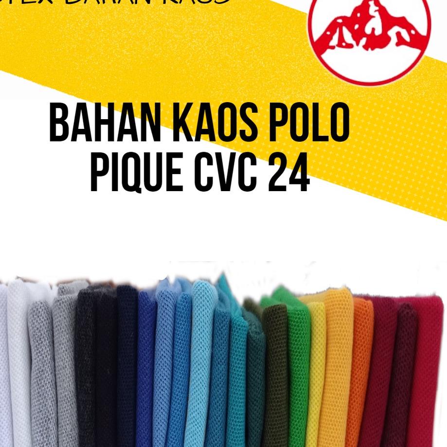 ♂ Pique/Lacoste CVC 24s per KG | Bahan Kain Kaos Polo /Kaos Krah ❂