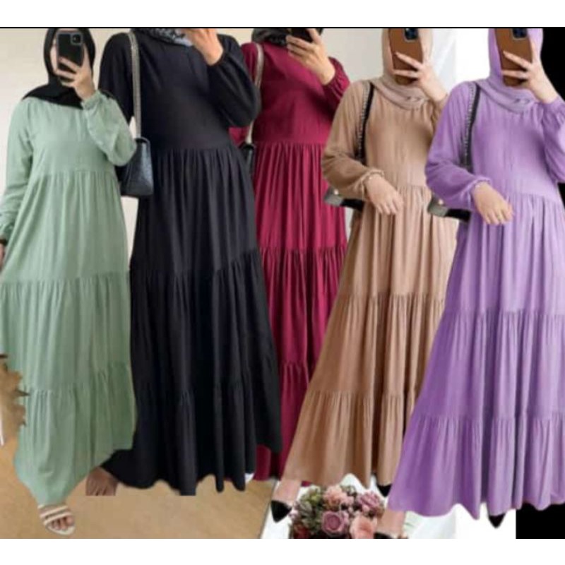 GAMIS TWILL POLOS PREMIUM TEBAL //GAMIS BUSUI //