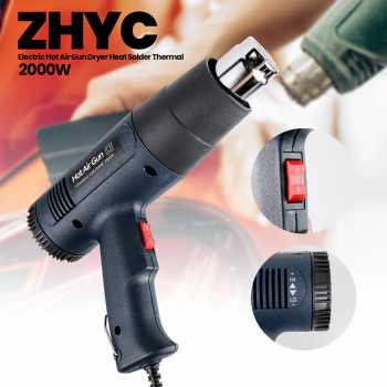 ZHCY Electric Hot Air Gun Dryer Heat Solder 2000W untuk melepaskan stiker SKOTLET yang menempel di dinding rumah Anda, membengkokan besi, hingga melepas cat dinding