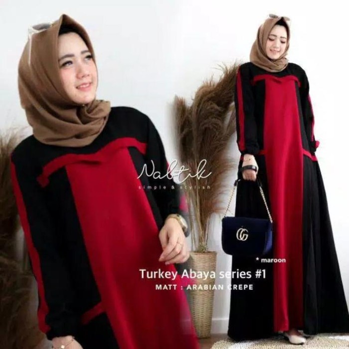 Gamis Turkey Abaya M L Xl - MAROON, L(J5D5) Gamis Turki Terbaru Gamis Turkey Terbaru Gamis Abaya Put