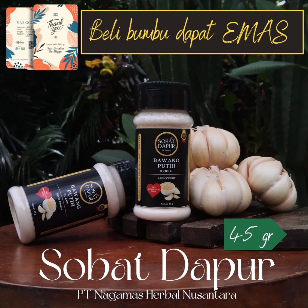 

[GRATIS EMAS] Bawang Putih Bubuk 45 gr / Garlic Powder / Allium Sativum 100% Murni Kualitas Premium Grade A