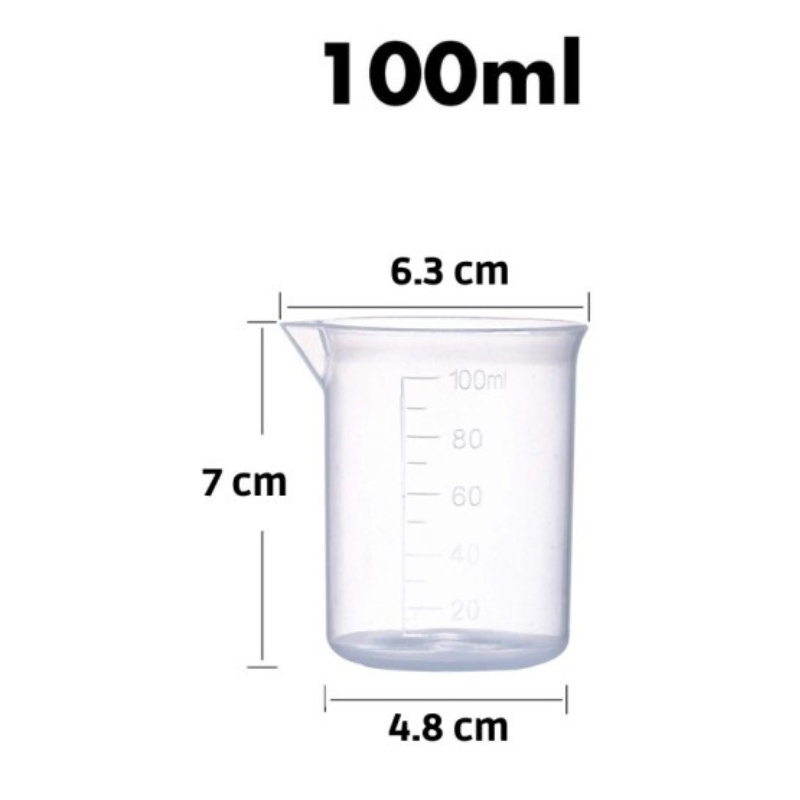 Beaker Measuring Cup Plastik Gelas Takar Lab Gelas Ukur Cairan Kimia - 100ML