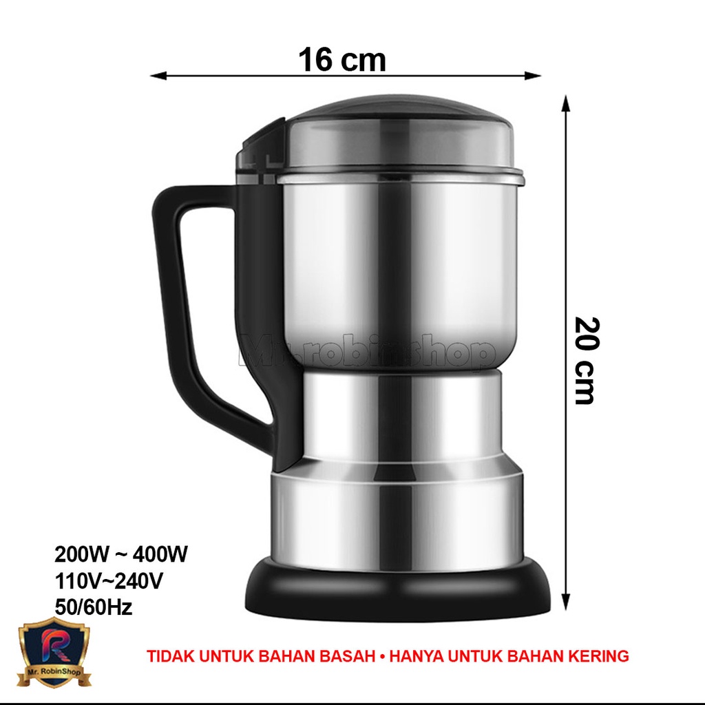 SH-669/V-1105 Mesin bubuk/tepung Penggiling kopi 400g, Grinder Herbal Biji Kacang Obat Mesin Giling Grinder Elektrik