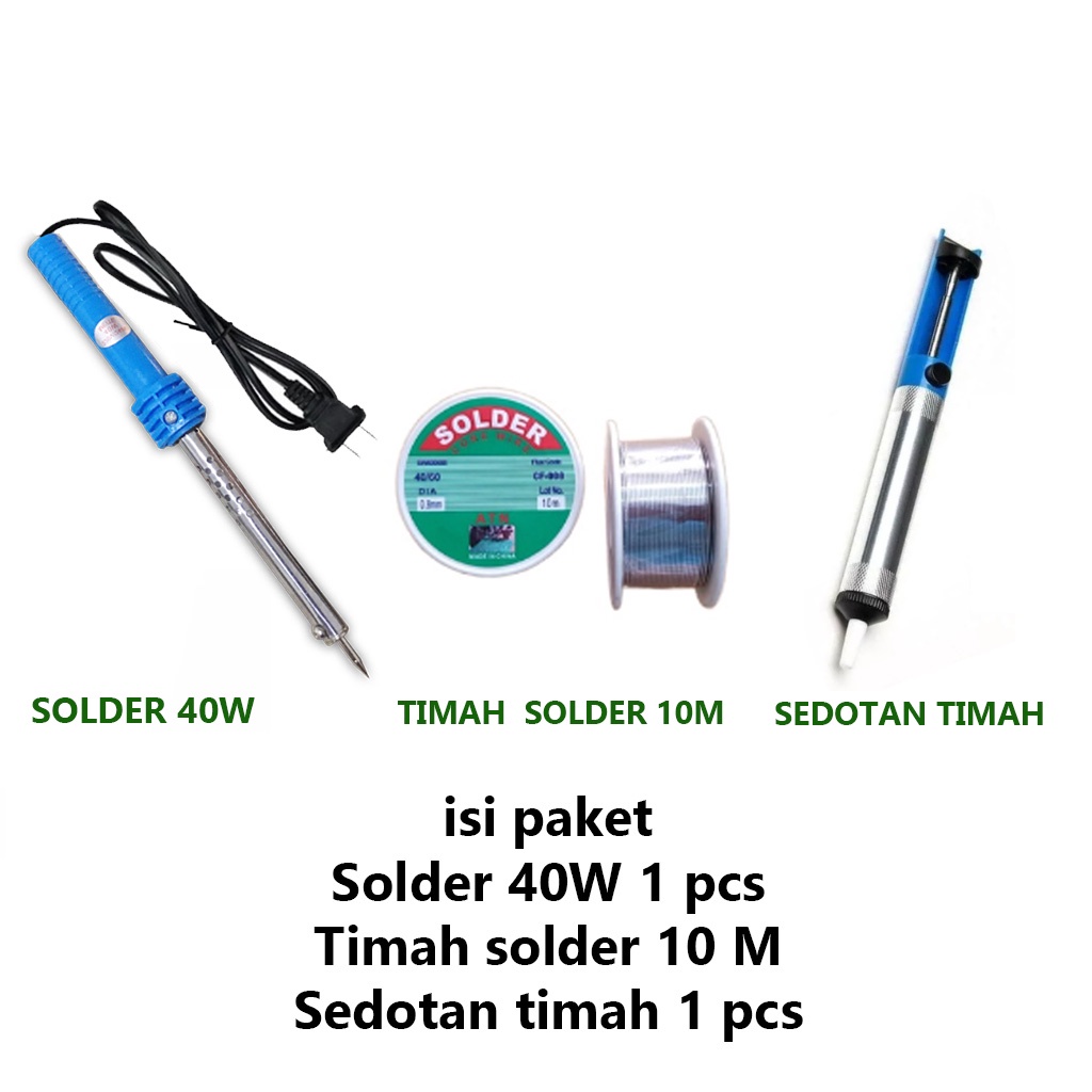 Solder Listrik 40w Gagang Plastik / Soldering Iron Solder Timah 40 watt