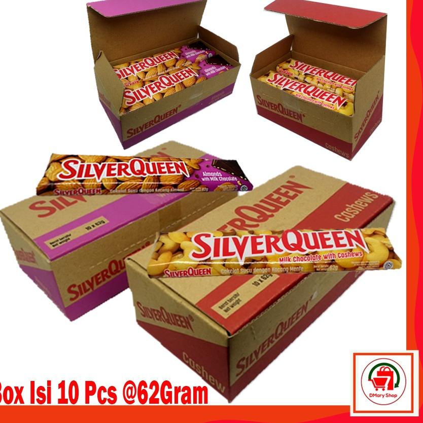 

♦ Silverqueen Almond Cashew Milk Chocolate 1 Box Isi 10Pcs 580Gram ❋