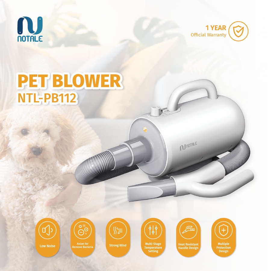 Notale Pet Blower Pengering Bulu Anabul NTL PB112 - Garansi Resmi