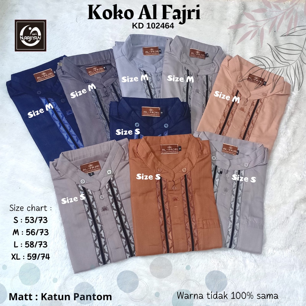KOKO AL FAJRI 102464 KOKO BORDIR LENGAN PENDEK KOKO KATUN PHATOM KOKO IKHWAN BERKUALITAN BAJU PRIA