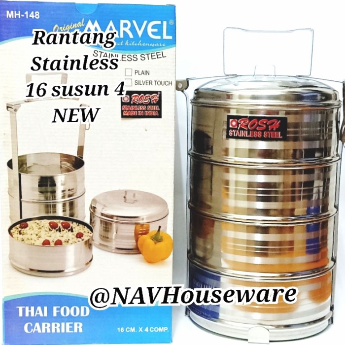 Rantang Rantang Stainless 16 Cm Susun 4