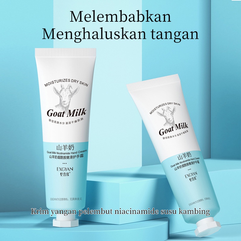 Goat Milk Hand Cream Niacinamide Susu Kambing Meremajakan Krim tangan Handbody whitening 30g Krim Tangan Anti Penuaan Kering Keriput Kasar Anti Keriput