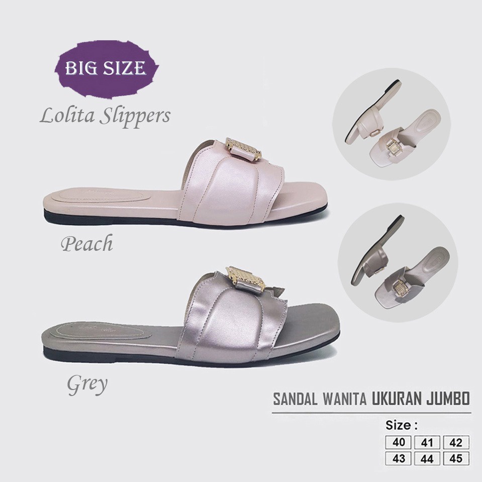 LOLITA X ZAGIB BIG SIZE | Sandal Wanita Slide Indoor Ukuran Besar Jumbo 40-45 / Sendal Harian Cewek