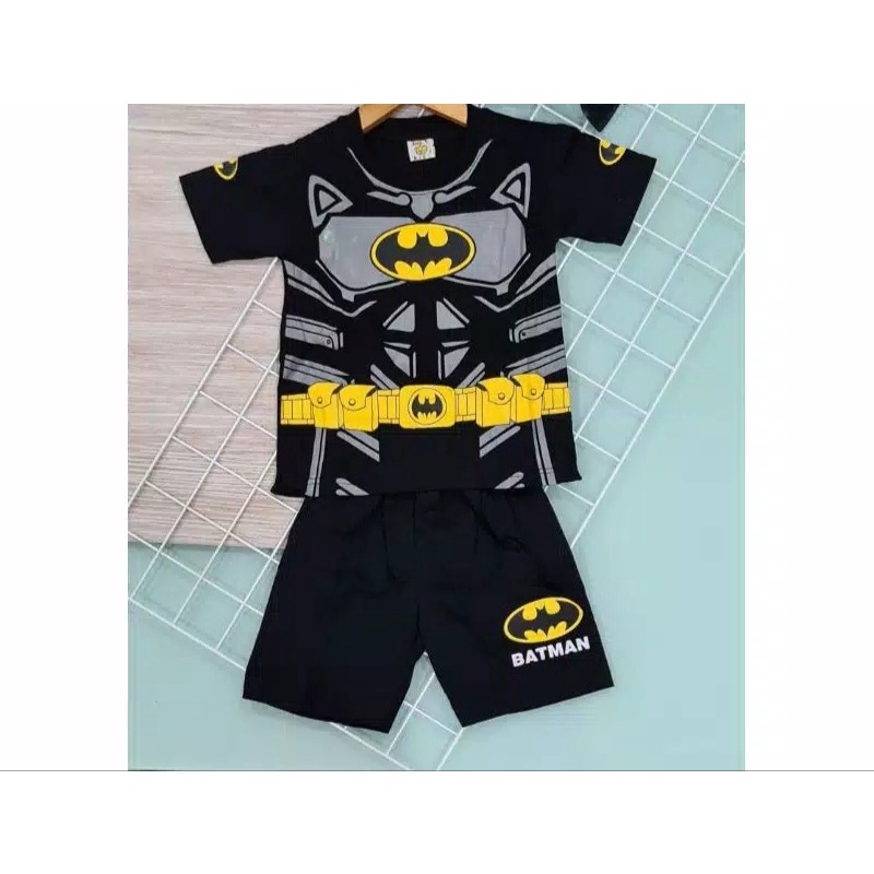 SETELAN BAJU ANAK KOSTUM LENGAN PENDEK GRATIS TOPENG / BAJU ANAK kaos baju iron man anak laki laki k